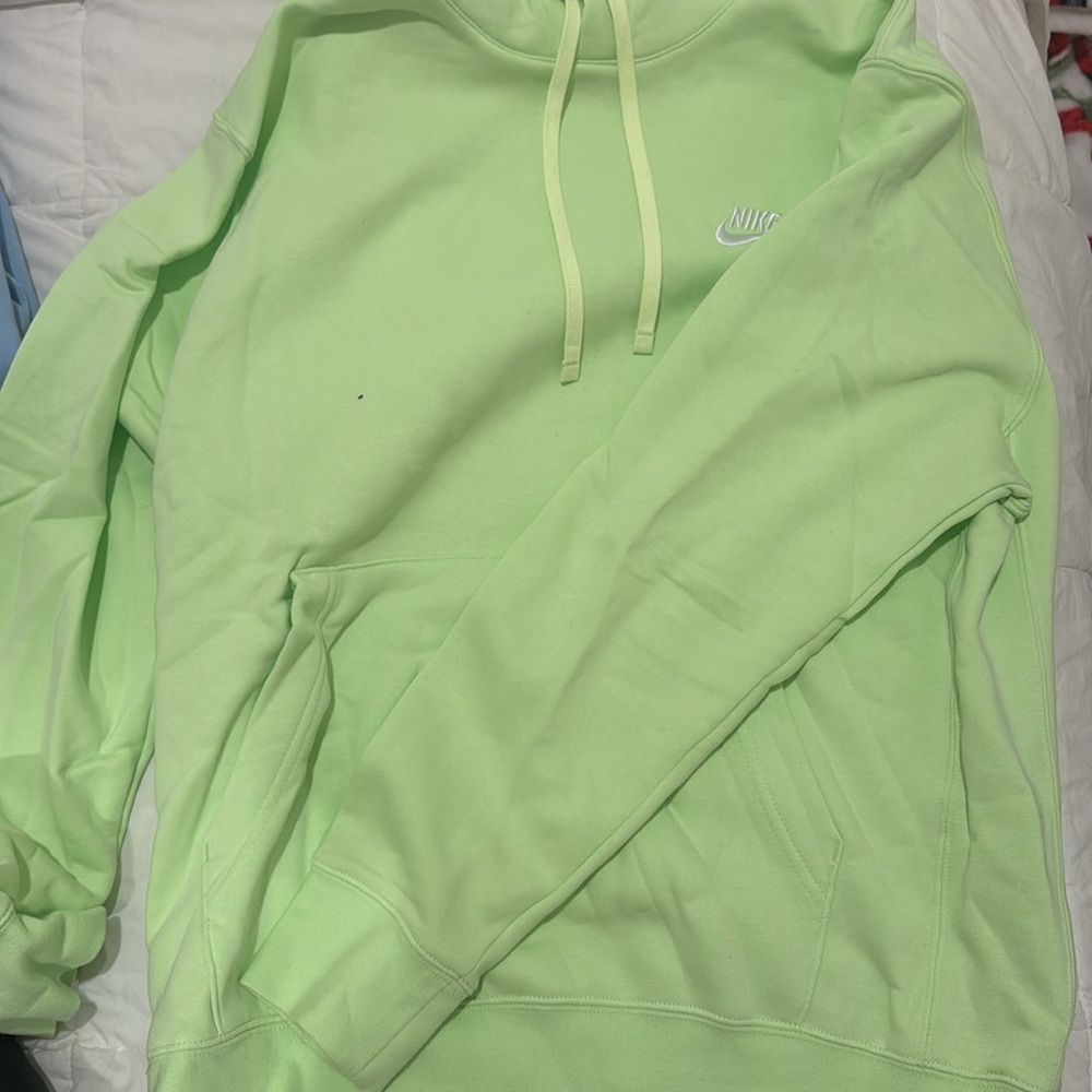Neon Yellow-Green Nike Mens Hoodie - Picture 2 of 3